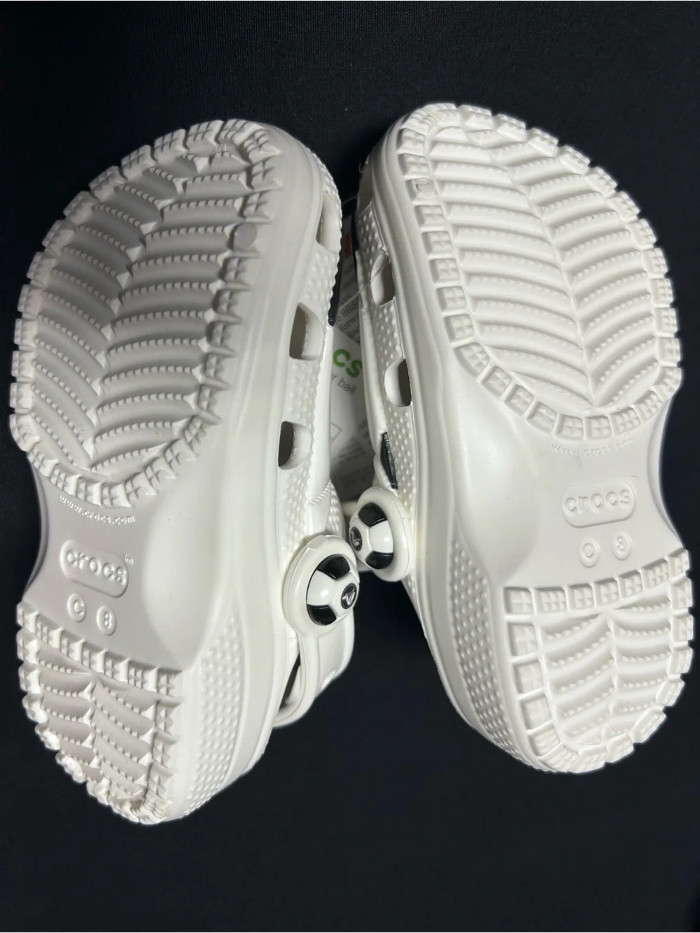 CROCS Classic Soccer Ball Clog Kids Toddler Size C8 White Black